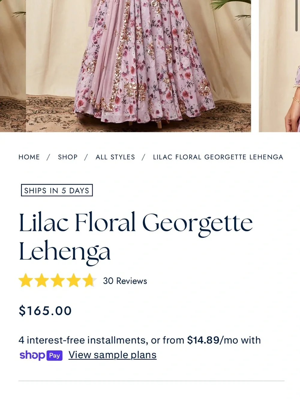 Lilac Floral Georgette Lehenga